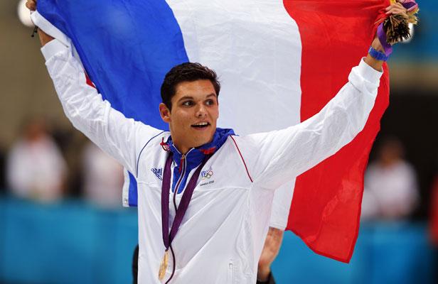 Le nageur français Florent Manaudou, sacré champion olympique du 50m nage libre,   le 3 août 2012 à Londres