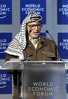 Yasser Arafat, à Davos, en 2001