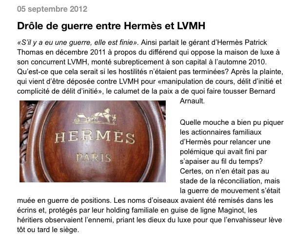 Capture d'écran affaire Hermès