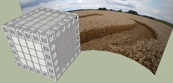 Projection graphique du crop-circle d'Hackpen Hill