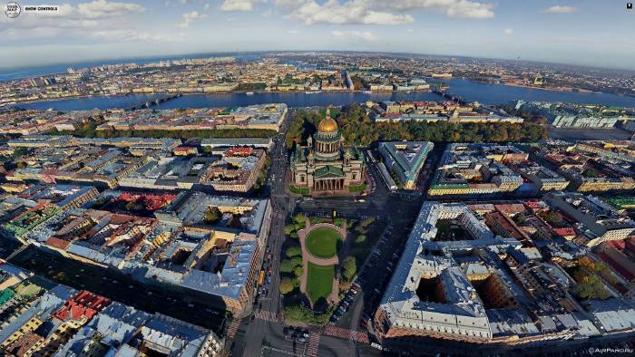 Vue panoramique aérienne de la cathédrale St Isaac à St Petersbourg