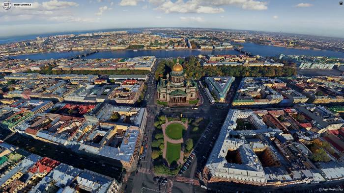 Vue panoramique aérienne de la cathédrale St Isaac à St Petersbourg