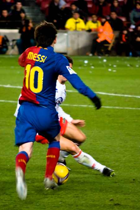 Lionel Messi en action sur le terrain