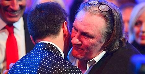 L’acteur Gérard Depardieu et le footballeur Lionel Messi