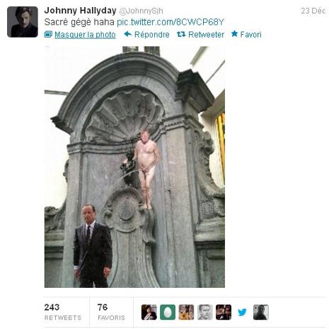 Capture d'écran d'un tweet de Johnny Hallyday