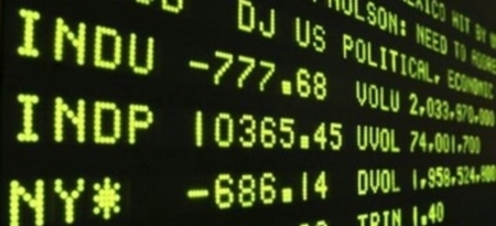 quotation 777,68 du Dow Jones le 29 Septembre 2008 à Wall Street