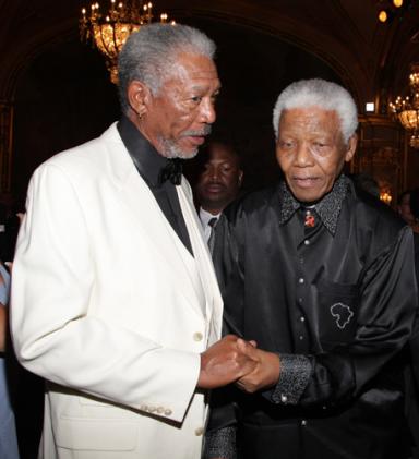 Morgan Freeman et Nelson Mandela