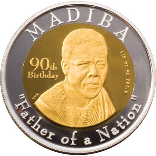 Madiba, Père d'une Nation   Pièce commémorative du 90e anniversaire de Nelson Mandela
