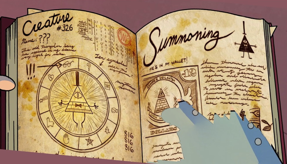 Bill Cipher  Capture d'écran: série "Gravity Falls" sur Disney channel 411