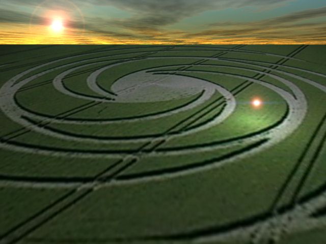 Formation d'un crop-circle par deux boules de lumière de nature et d'origine inconnue...